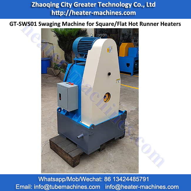 swaging machine for hot runner heaters